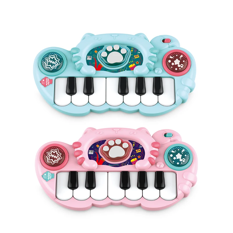 Портативная клавиатура музыкальное электронное пианино Детские сенсорные игрушки с мигающим светом для продажи ручным барабаном