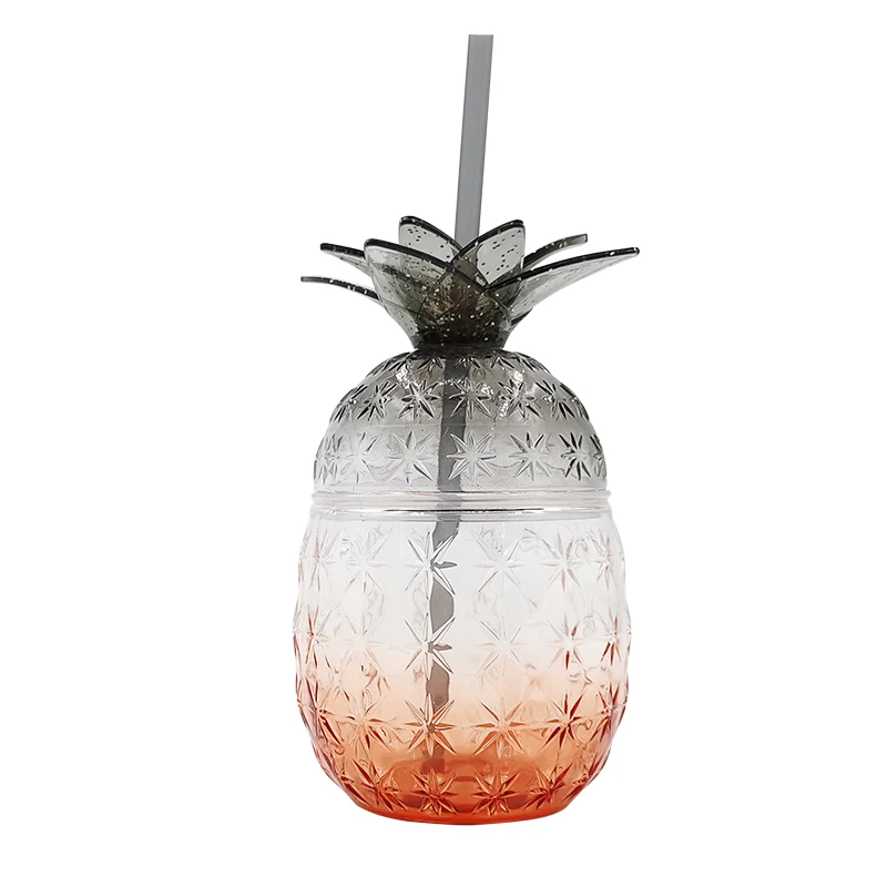 Высокое качество низкая цена в американском стиле одностенная цветная форме ананаса соломенная кружка с