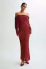 wine red Long Dress