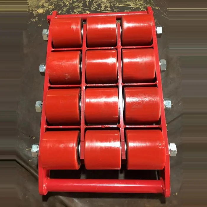 Heavy Duty Loading Rollers Machine Moving Skates Pu Wheel 12t 15t 18t 24t 50t Cargo Skate