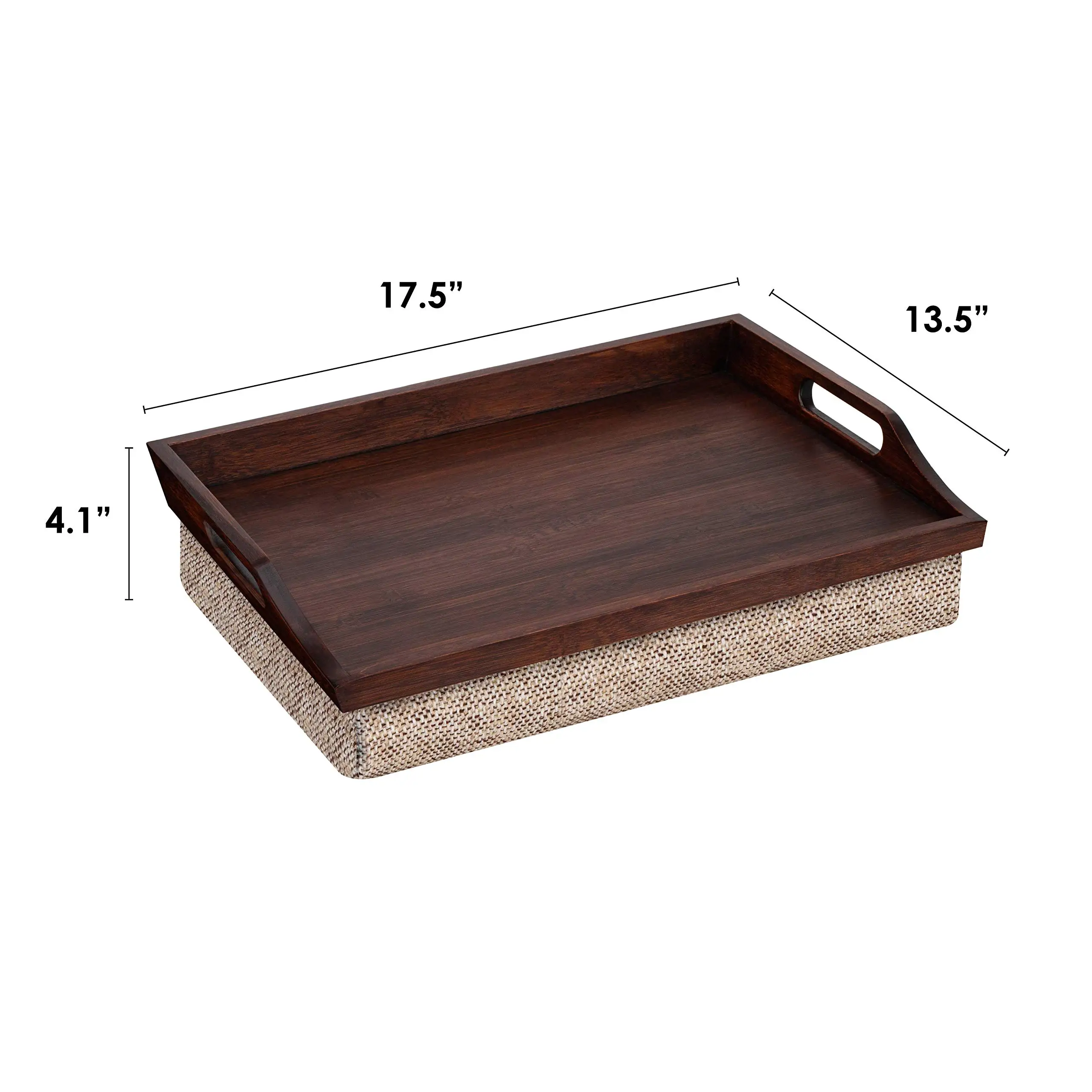 Lap Tray With Detachable Pillow,Serving Tray - Espresso Bamboo - Style ...