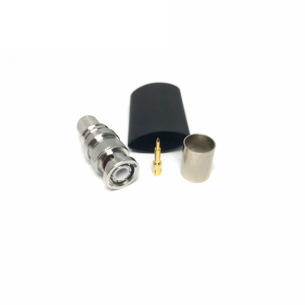 CCTV Plug Accessories 50 Ohm BNC Crimp Male RF Coaxial Connector for LMR400 RG213 RG214 7DFB H1000 Cable supplier