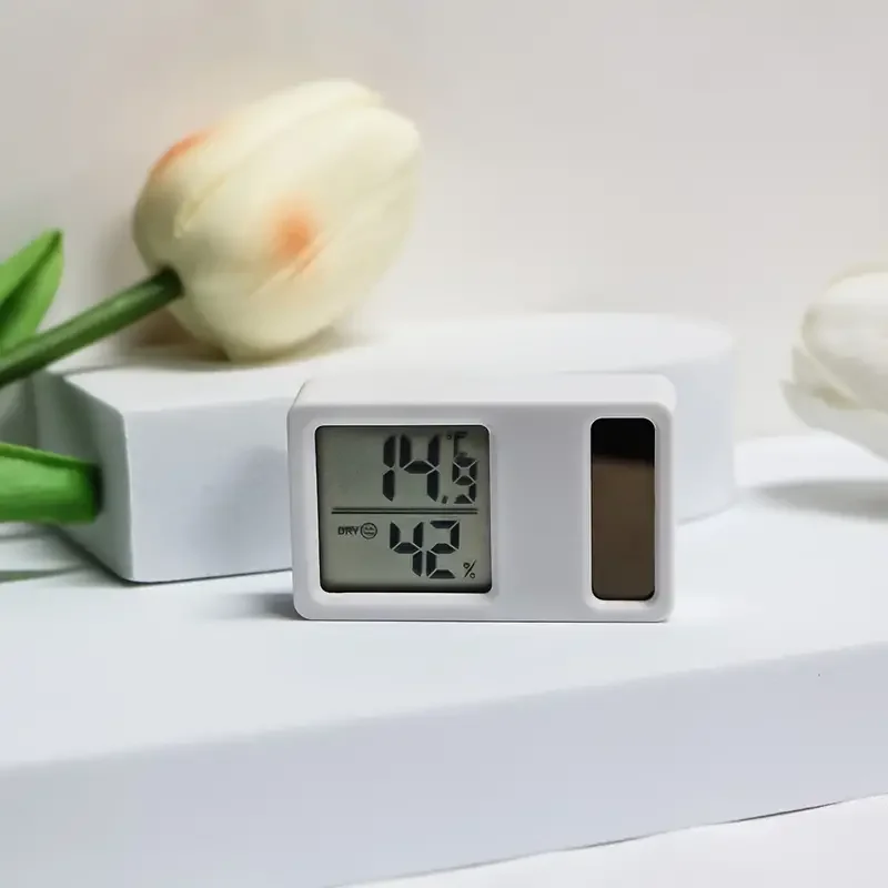Mini Model Standing Wall Mounted Thermometer Humidity Digital Household Precise Indoor Solar Hygrometer Thermometer