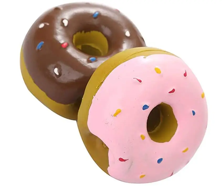 squeaky rubber donut dog toy