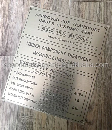 ISO Container Stainless Steel CSC Plates for Sale