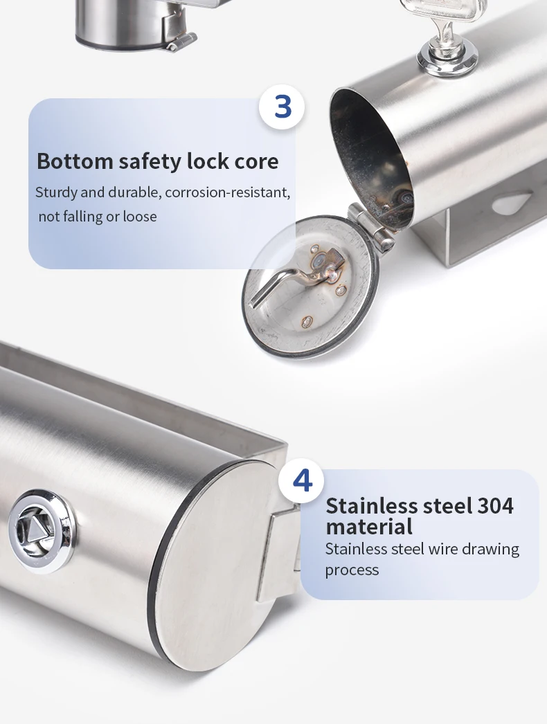 Wall Mounted Ashtrays for Outdoors Ashtray Stainless Steel Wall Ashtray with Lock for Patio, Restaurant, Hotel