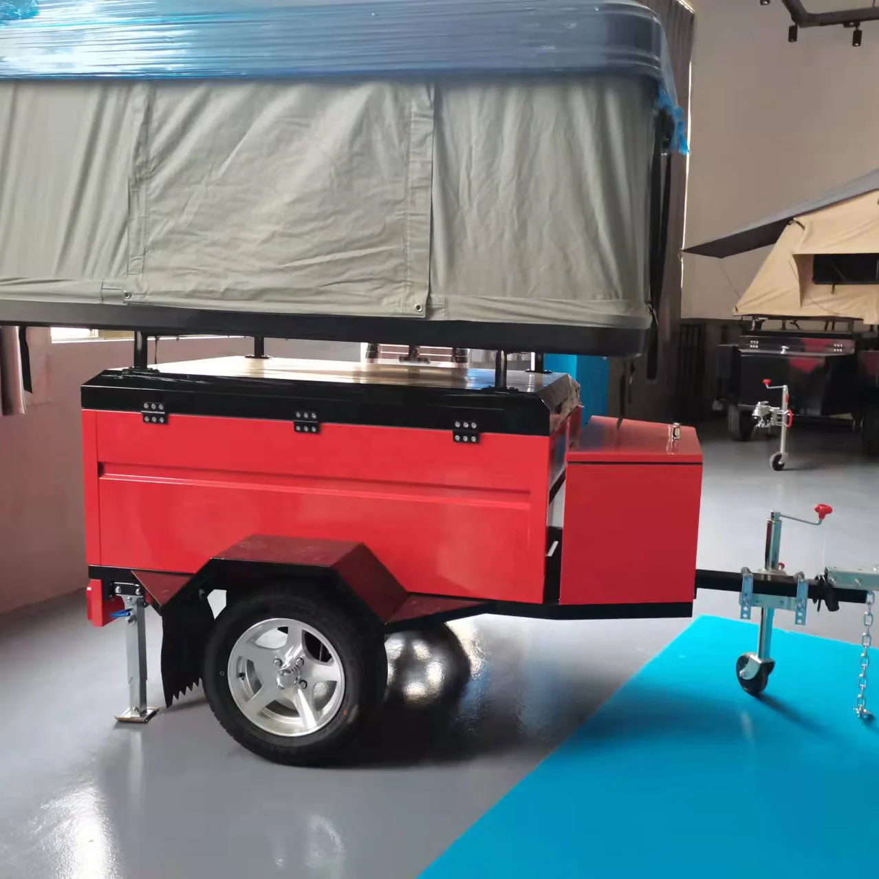 Jiifeoo Vehicle Transport Trailer Small Cargo Trailer for Car Small Road Camping Trailer