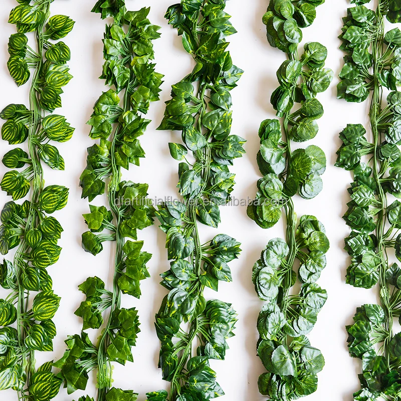 D30 Artificial Vine Grape Leaf Climbing tiger Rattan Ivy Leaf Green Dill Plant  Green Leaf Ceiling Decorative Green Plant