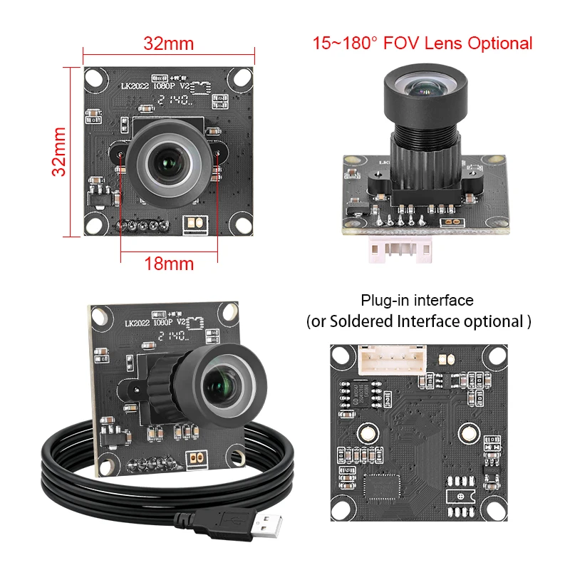 F22 1080P 2MP USB Camera CMOS HD Wide Angle Mini Camera Module for Robot,Industrial Machine Vision manufacture