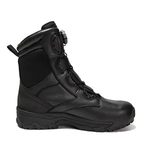 Factory OBM ODM Custom Wholesale Waterproof Leather Black Leather Comfortable Tactical Boots Price Shoes for Men