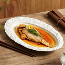 Plate Creative Sashimi Dim Sum Tray Steak Dishes Household Dinner European Style Ceramic Plates