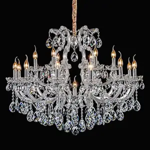European Luxury Specifications Good Price Lustre Wedding Custom Led Maria Theresa Transparent Crystal Chandelier