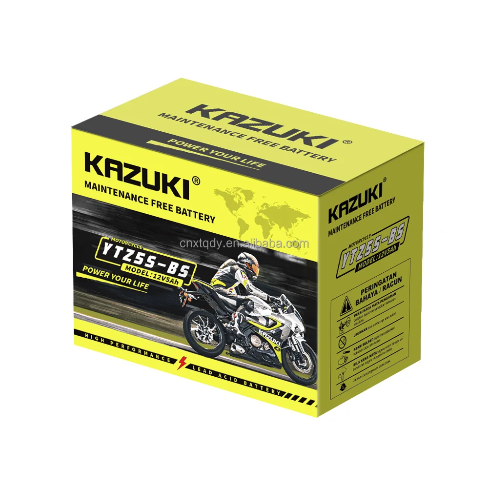 KAZUKI 12V Lead Acid Motorcycle Battery - MF Starting Battery, 4Ah