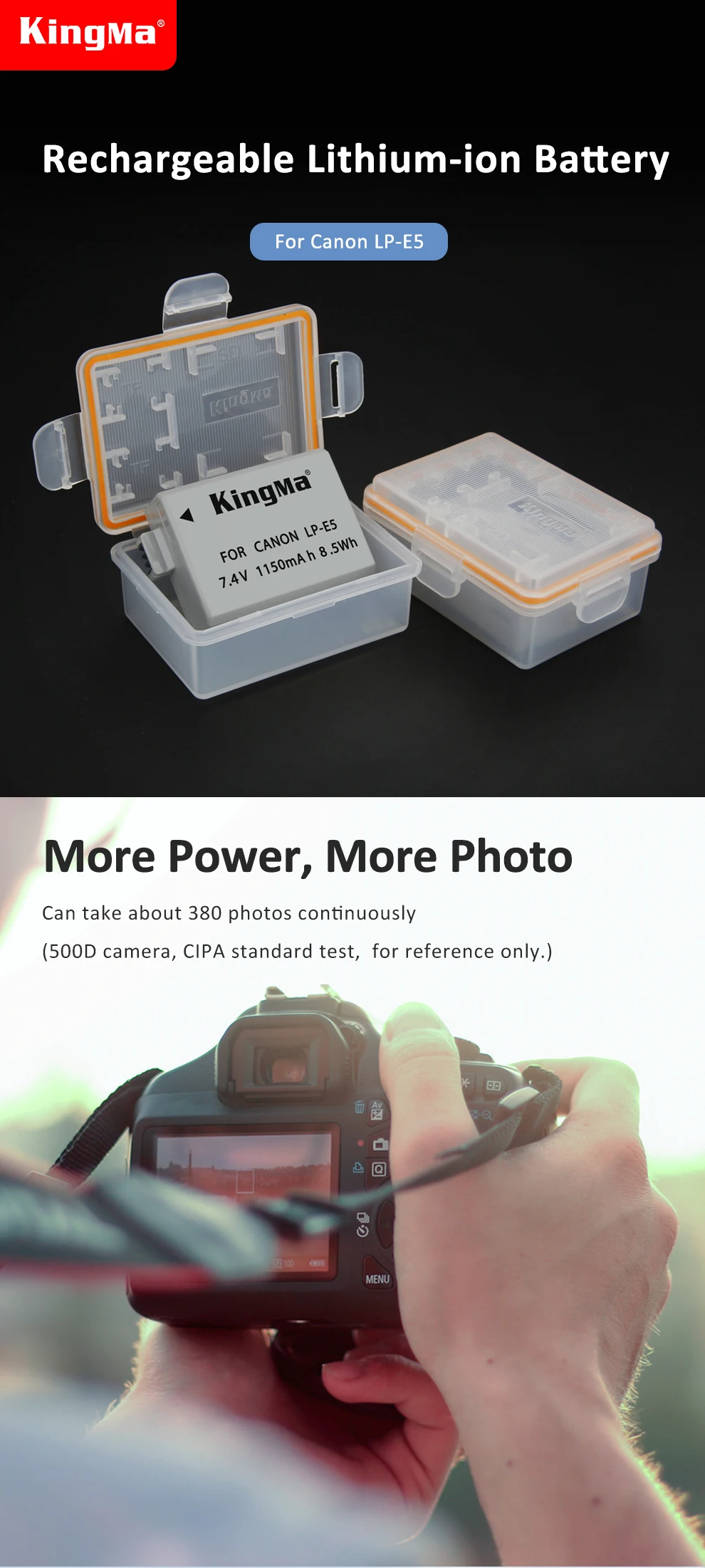 Kingma Lpe5 1150mah Rechargeable Digital Battery Lpe5 7.4v Digital