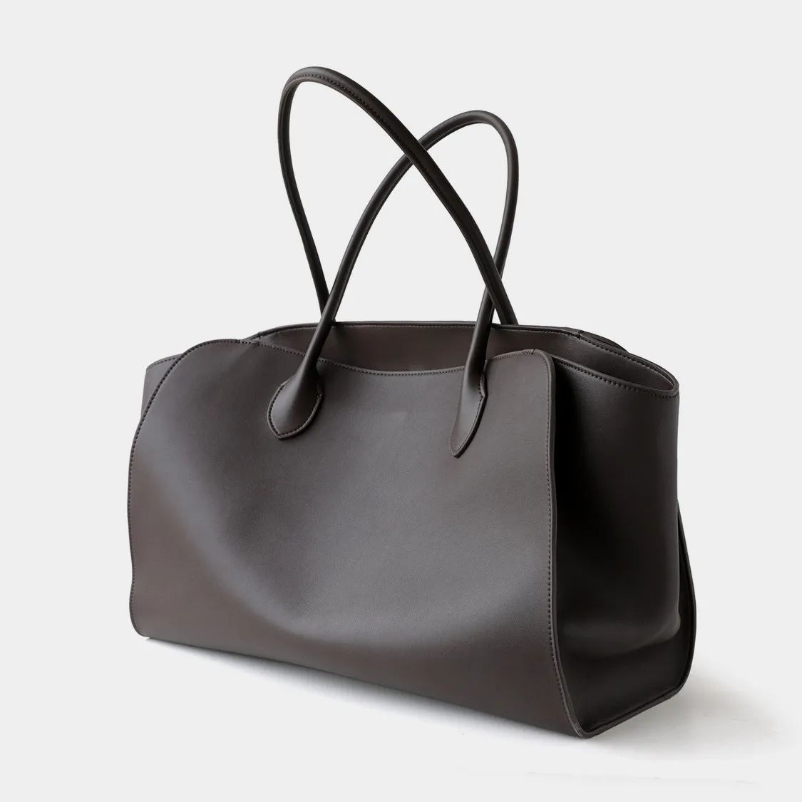 Fashion Row Tote Bag for Marlo17 Handbag Genuine Leather Gender-Neutral Minimalist Commuter Shoulder Bag Large Capacity Open