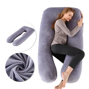U-Shaped 3kg Full Body Maternity Pillow Removable Velvet Cover Optimal Comfort Back Massage Sleep Support for Pregnant Women