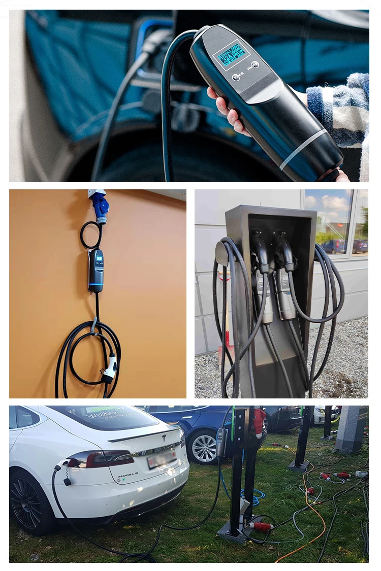Home Use Portable Ev Charger Type 2 32a 7kw Ev Charger Electric Vehicle Charging Station Wall