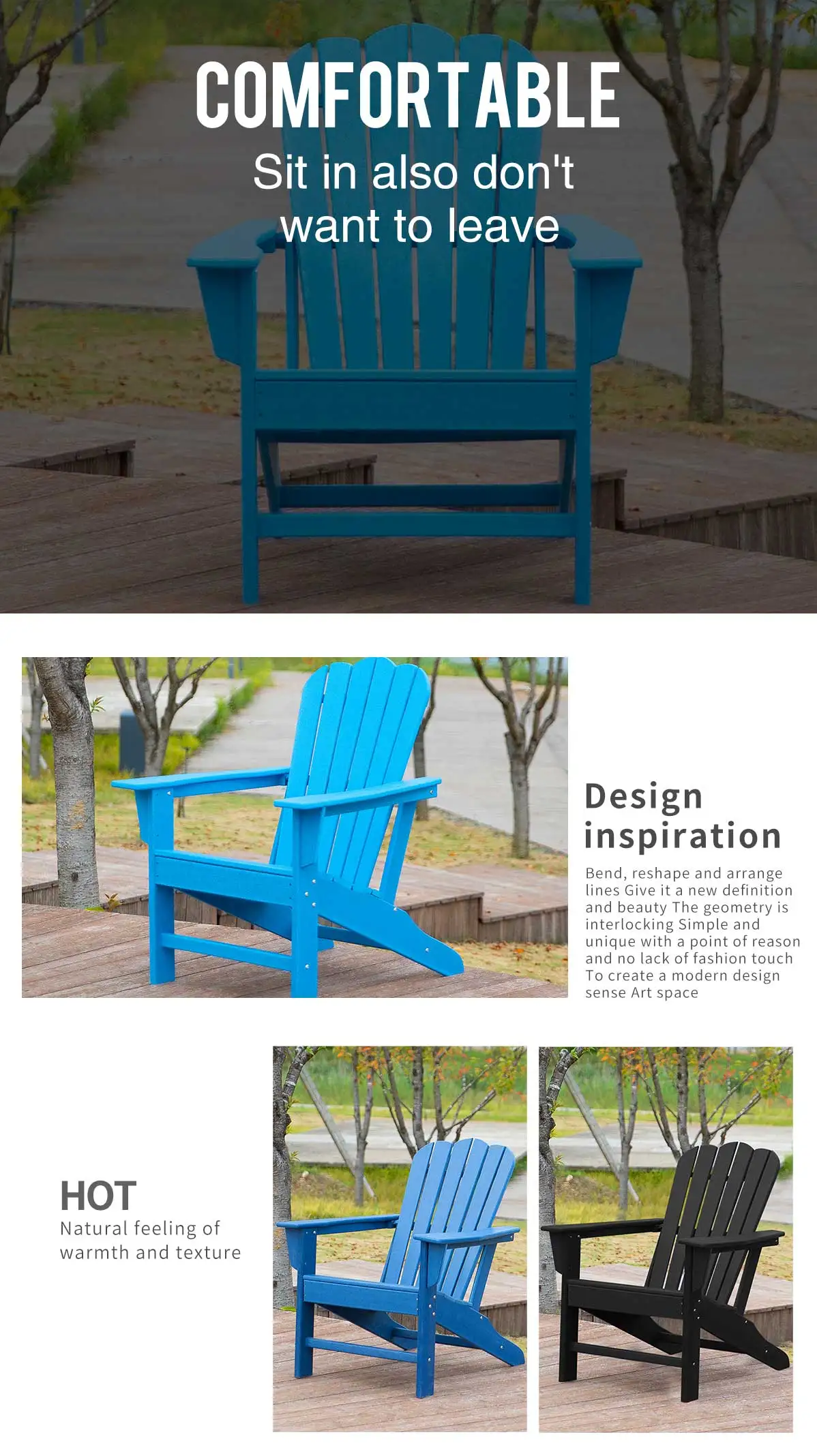 Sdst002 Hdpe Recyclable Adirondack Deep Seating Chair Outdoor Use