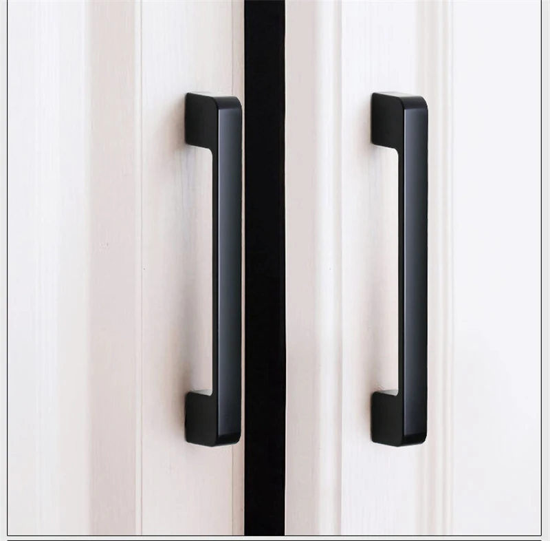 Modern Matte Black Simple Door Edge Handle Wardrobe Drawer Handle Pulls Buy American
