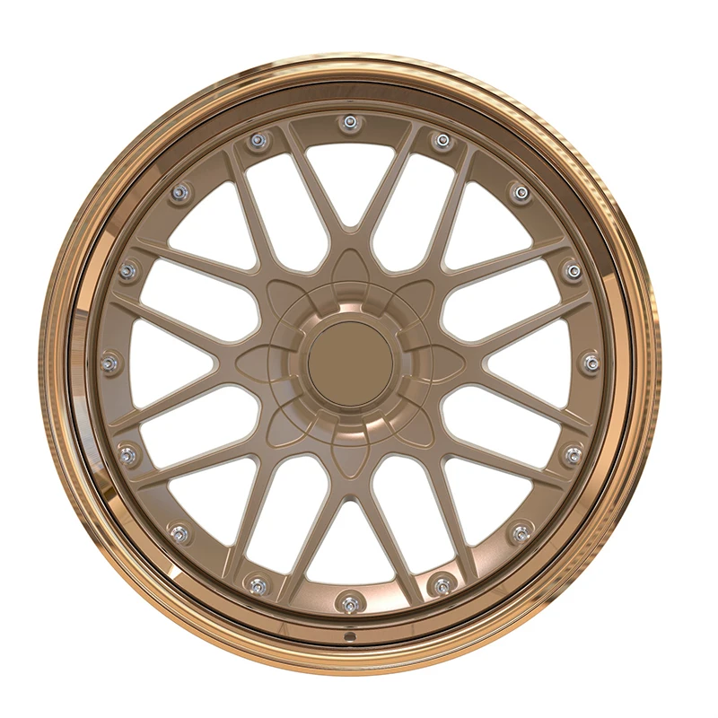 Full Size 17-26 Inch Forged Wheel Custom Aluminium Alloy Wheel OEM 3 Pieces Wheel Bronze Surface supplier
