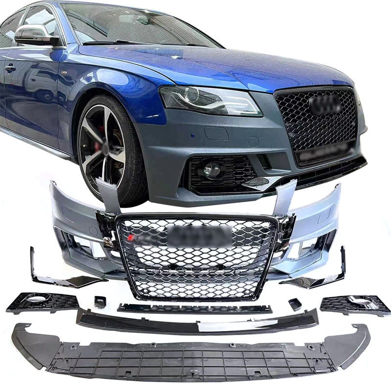 Full Set Car Front Bumper Grill Bodykit For Audi A4 B8 To Rs4 Accessories Body Kit