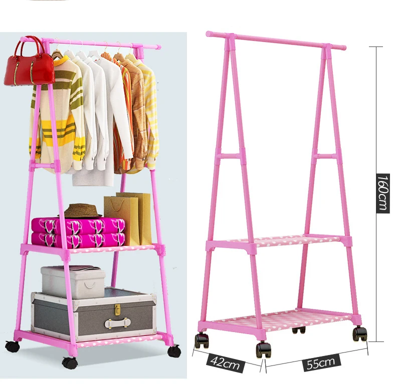 Standing Triangle Clothes Display Rack With Storage Shelf Rack Laundry Room Clothes Rack