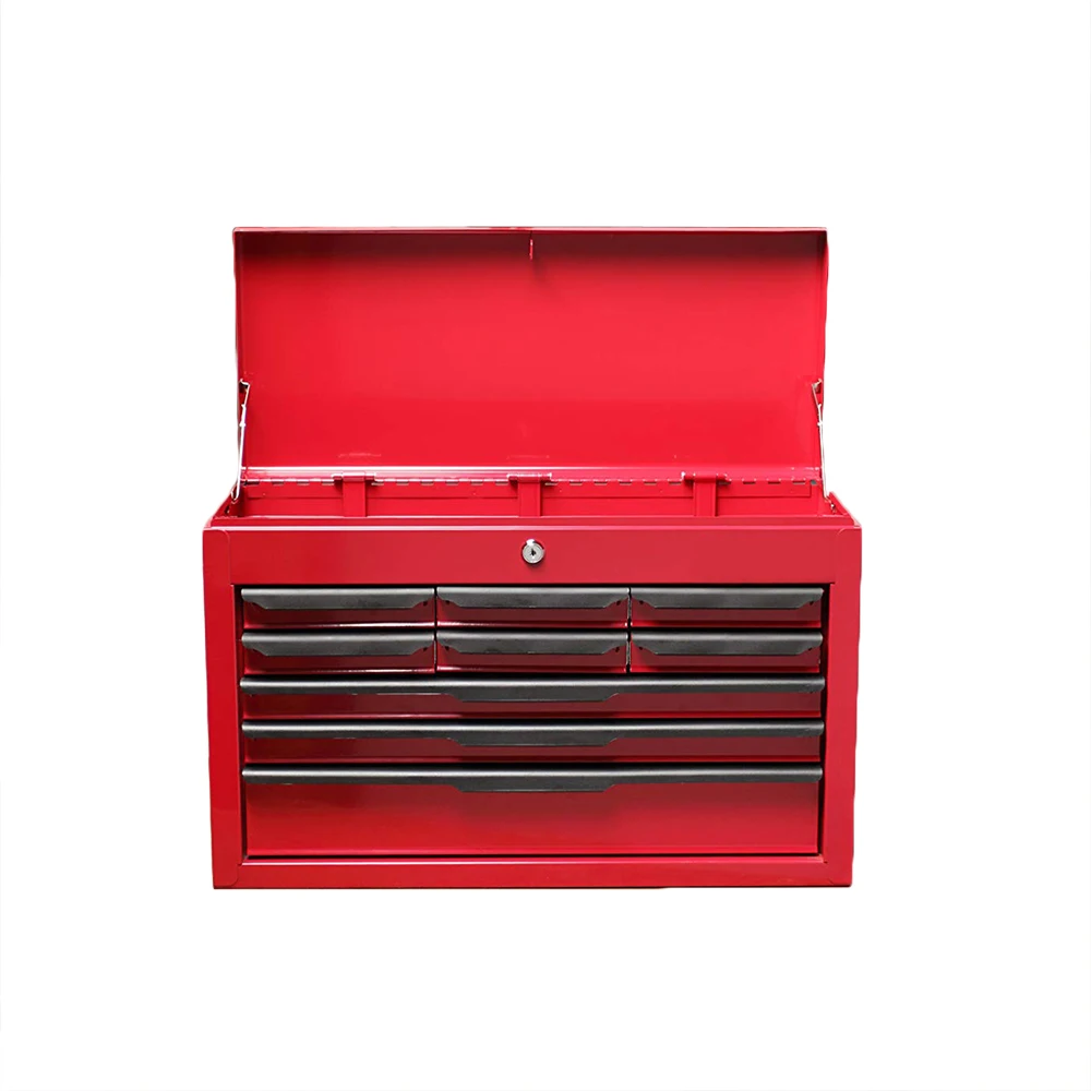 Factory Direct Supply Red 9-DRAWER HEAVY DUTY TOOL CHEST WITH BALL BEARING DRAWER SLIDES details
