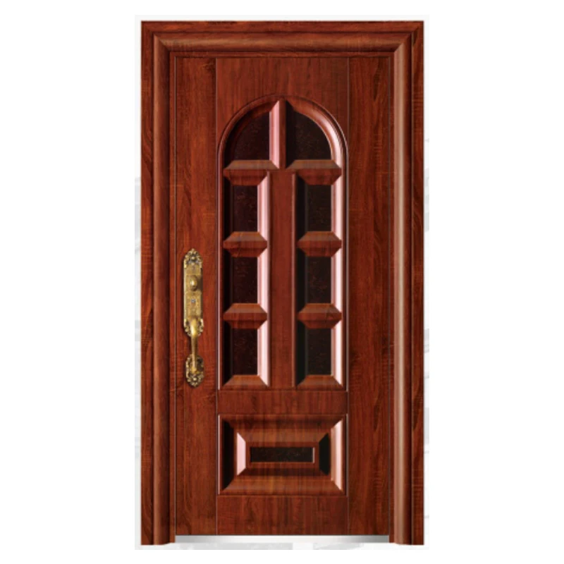 External Bullet Proof Security Steel Main Door Iron Gate Design Attach with Window