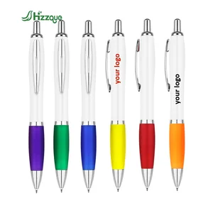 Custom Logo Printing Ballpoint Pen Plastic Body 1.0mm Writing Width Sports Style Promotional Hotel Pens with Custom Logo