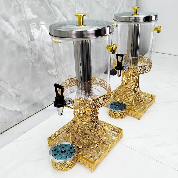 8L Gold Stainless Steel Juice Dispenser New Design Commercial Beverage Dispensing Hotel Catering Milk Beer Other Beverages