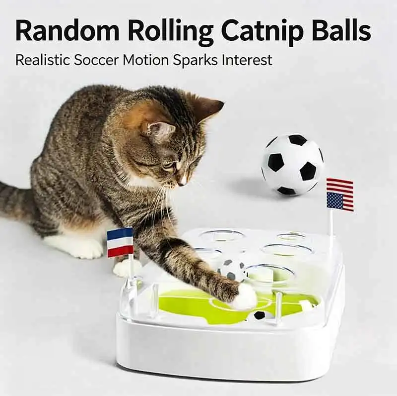 product new electric induction football field cat toy elastic ball hide treat puzzle toy automatic self play boredom relief-3