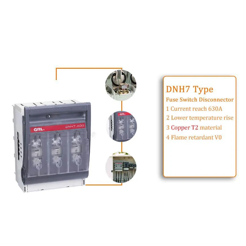DNH7 3 Phase Fuse Switch Disconnector (HR18) 160A 250A 400A 630A Switch-disconnector Dc Solar Disconnect Fused Switch