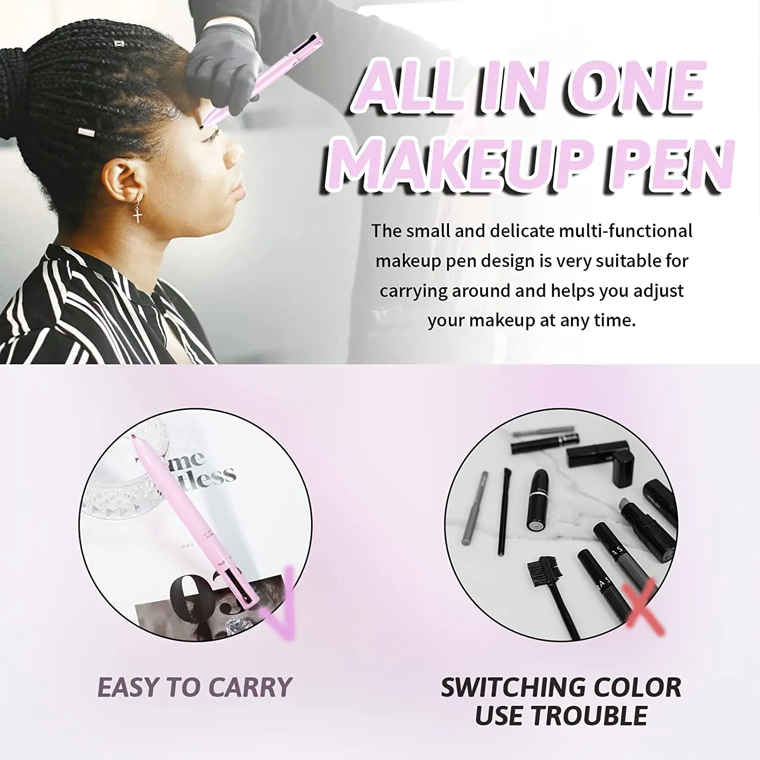 Create Your Own logo 4 in 1 Makeup Pen Creamy Highlighter Eyeliner Eyebrow Lipliner Private Label Makeup Eyeliner Private Label