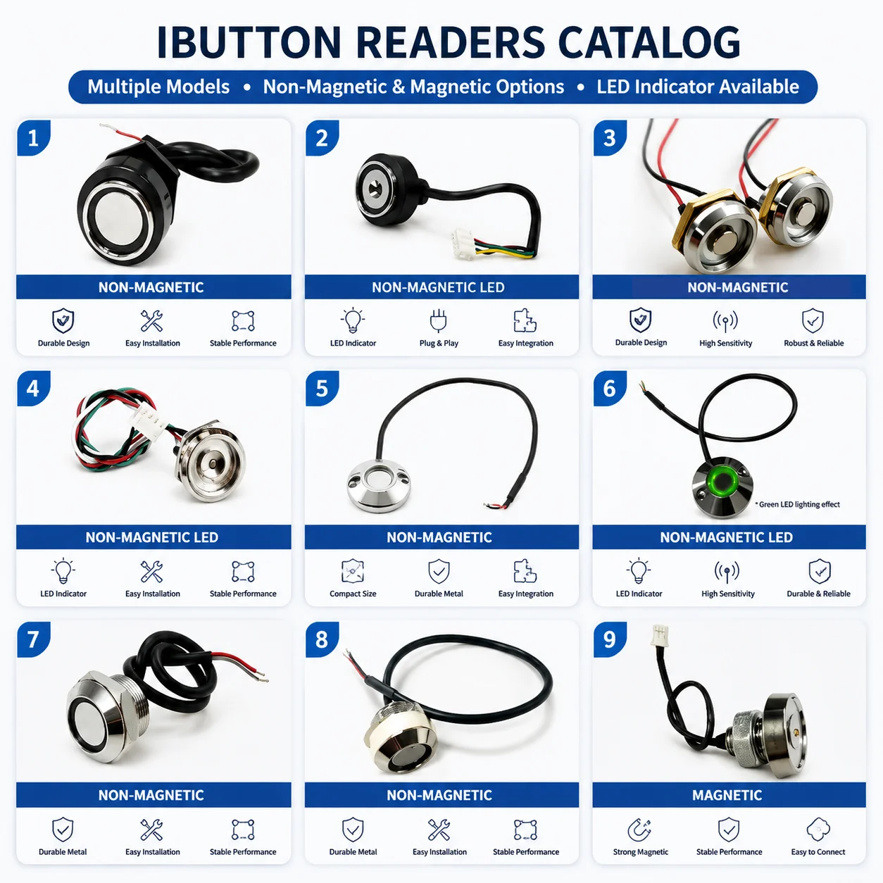 Access Control Use TM IButton Probe DS9092 IButton Key 1-wire Reader Without LED