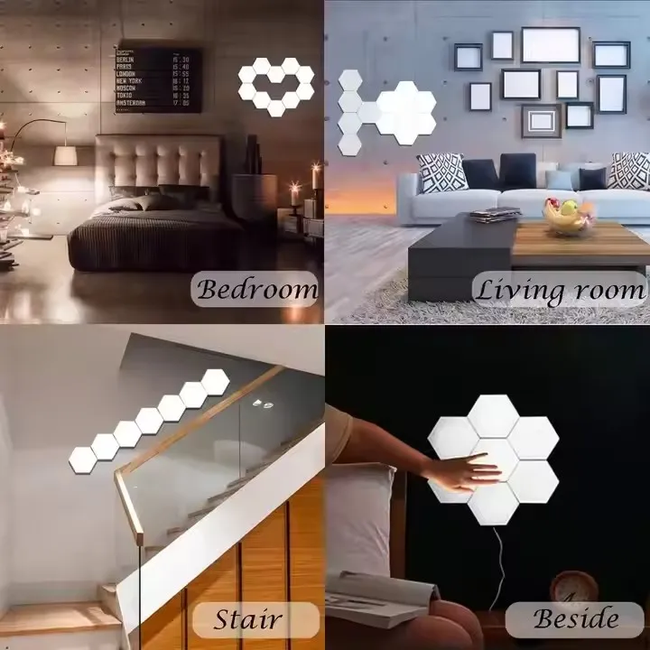 Factory Wholesale Touch Sensitive Quantum Light Creative DIY Wall Smart Hexagon Modular Led Night Light Honeycomb Light