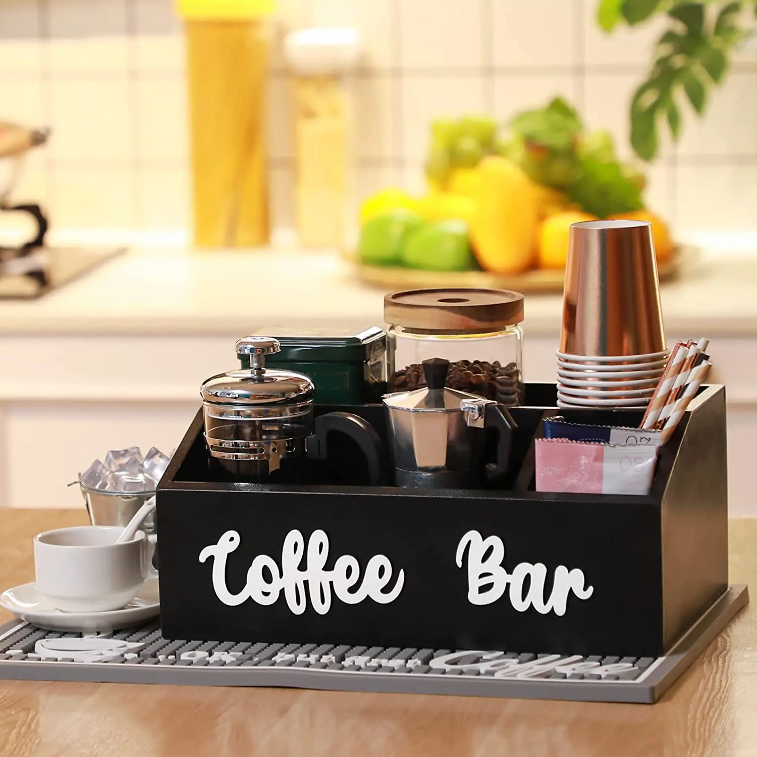 Buy Wholesale China Bamboo Coffee Tea Bag Condiment Organizer Coffee  Station Organizer Holder Bamboo Coffee Bar Accessory Caddy & Coffee Brewer  Accessories at USD 7.48