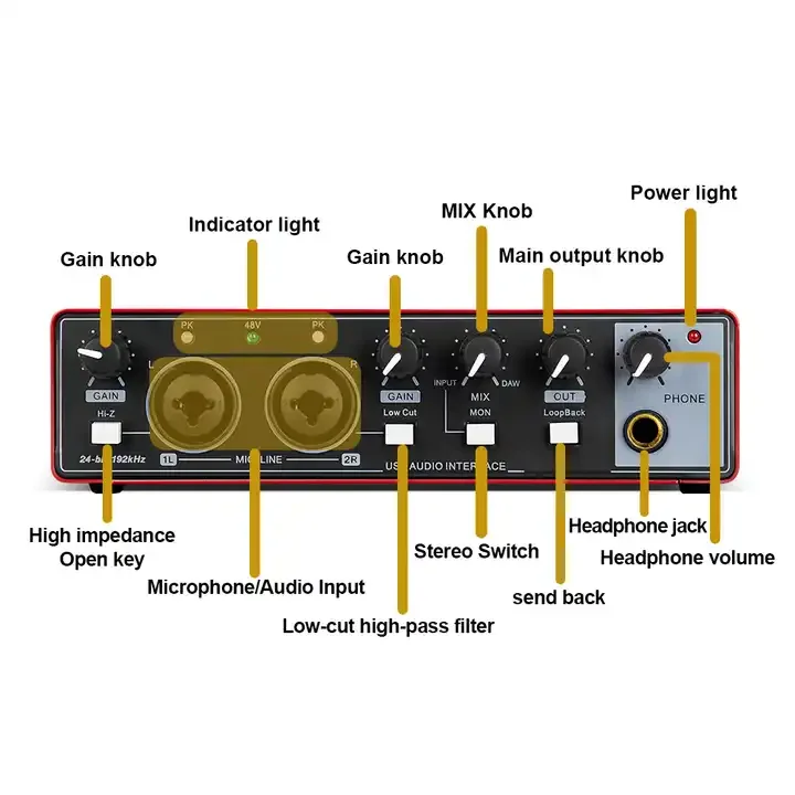 24bit 192khz Audio Interface USB - Professional Studio Sound