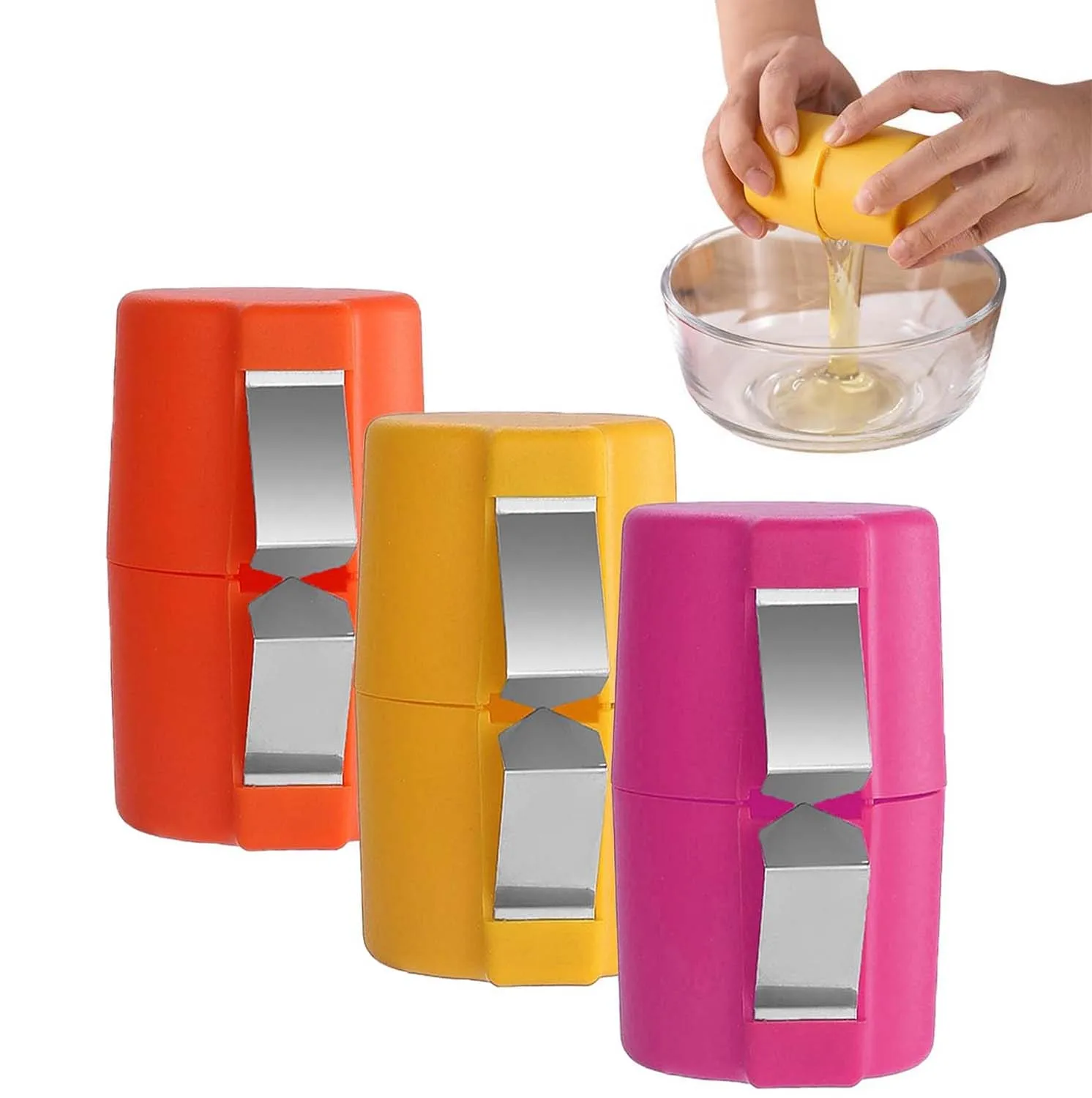 Manual Steel Egg Cracker Beater Plastic Opener and Separator Breaking Raw  Egg Shells Kitchen Gadgets for Home Use