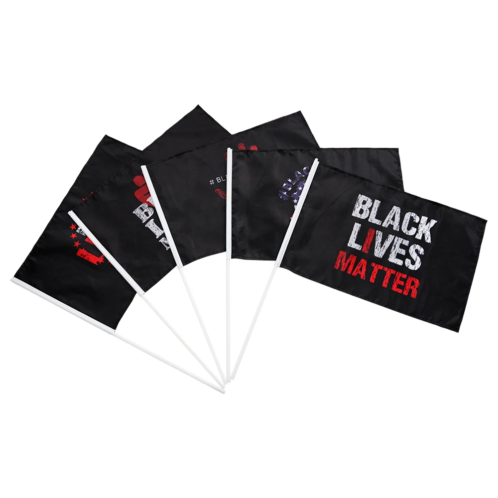 Cheap Custom Design Polyester Sublimation Print Black Lives Matter Hand Juneteenth Flag With Plastic Pole