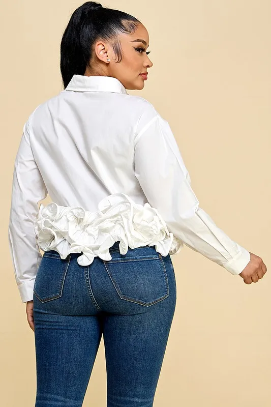 Ladies Casual Cute Multi-layered Ruffle Shirt Woven For Spring/summer Season - Image 5