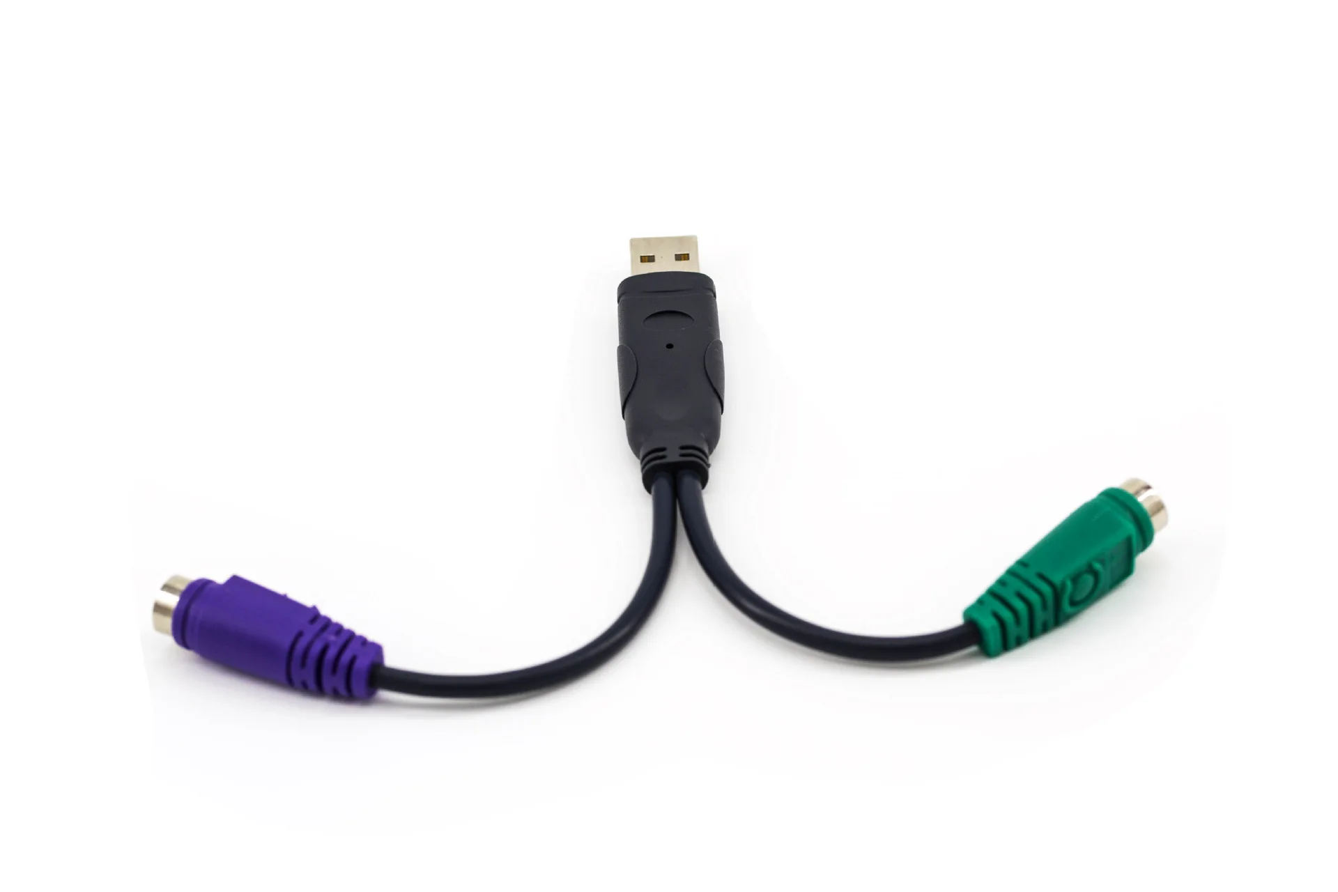 High Quality USB to PS2 Cable 1 USB Male to 2 PS2 Female Mouse Keyboard Adapter with Chip