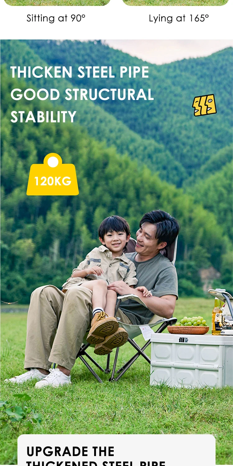 Folding Metal Camping Beach Chair Outdoor Folding Lounge Chair Fishing