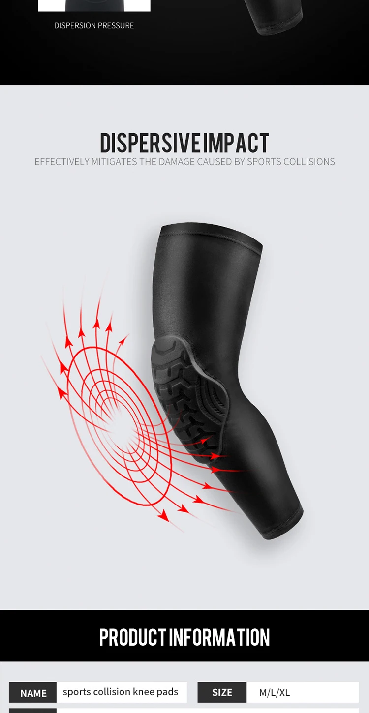 Breathable Lightweight Basketball Knee Pads Long Leg Sleeves Brace Shin