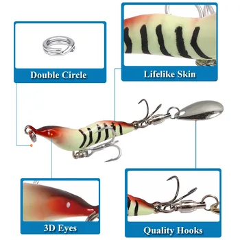 Long Casting Full Attack Shrimp Metal Fishing Lure VIB Blood Slot Chicken Claw Hook Rotating Spinnerbait Simulation Bait – Metal Jig – view 5