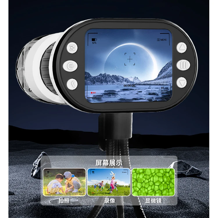 3 in 1 LED Microscope Toys With Camera Kids Learning Educational Toys Microscope Set Science Model Toys