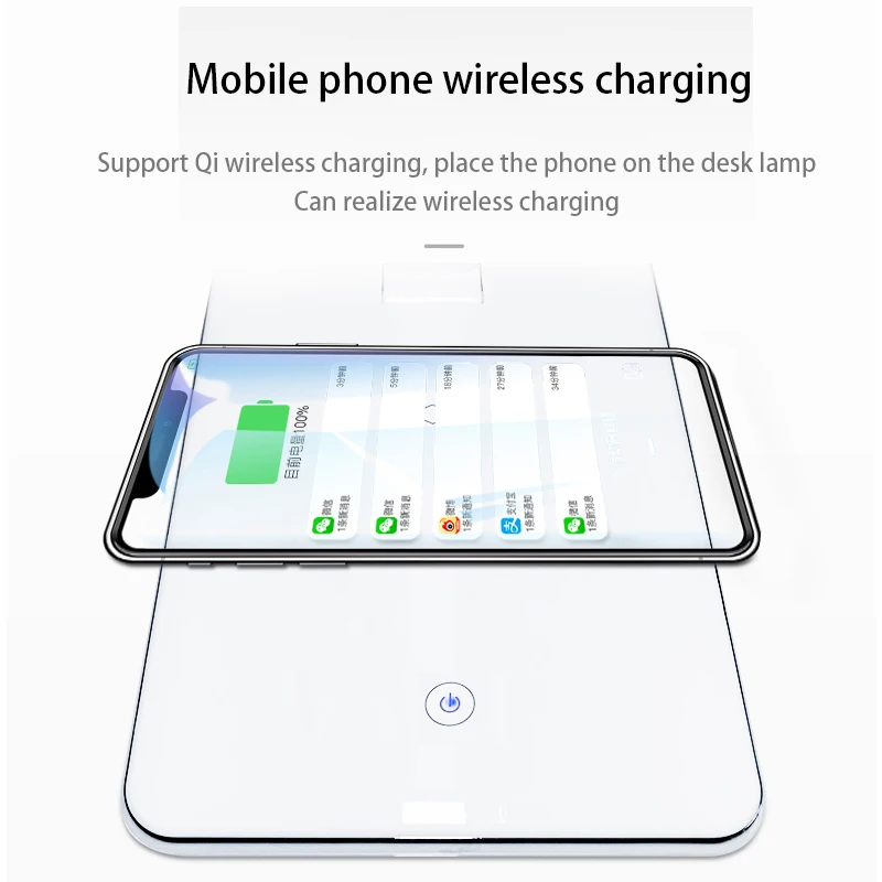 Modern Multi-Function LED Desk Lamp Touch Dimmable Control USB Port Wireless Charging Table Light Design for Bedroom DC Power