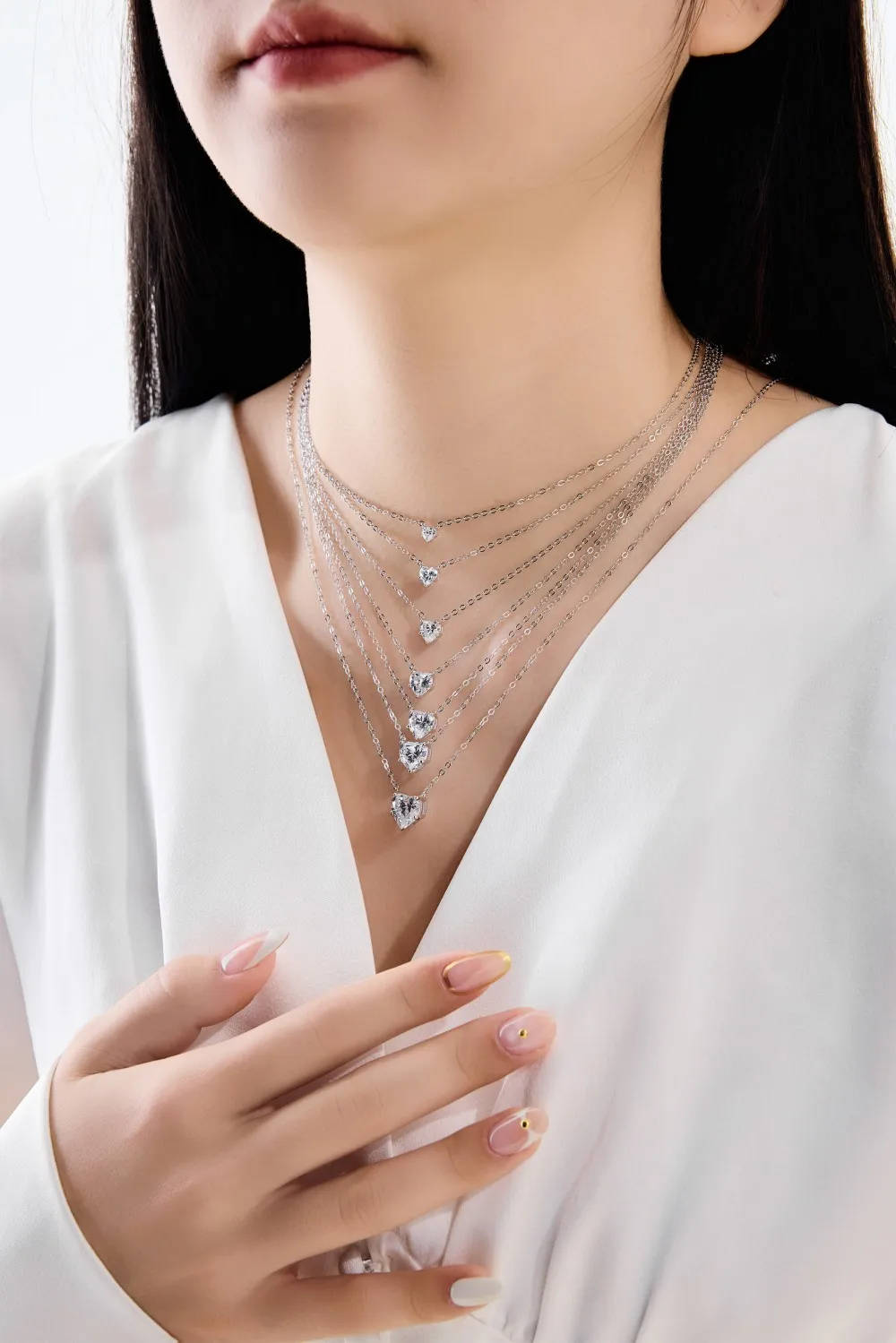 KAKODIY exquisite simple multi-size main stone 925 Sterling Silver chain infinite love heart-shaped 5A zirconia pendant necklace detail 6