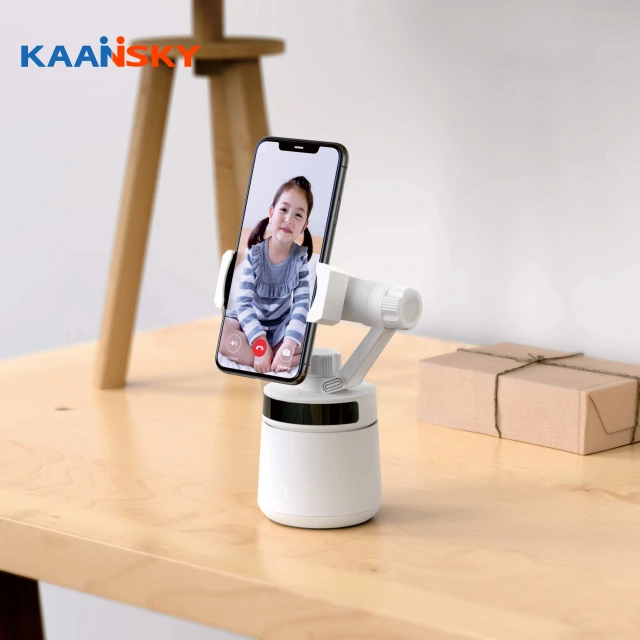 Перезаряжаемая оптовая продажа Умная автоматическая батарея для отслеживания лица держатель телефона с вращением на 360 градусов
