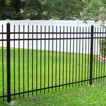 Wholesale Black Powder Coated Metal Tube Safety Zinc Steel Fence, Durable and Corrosion-resistant
