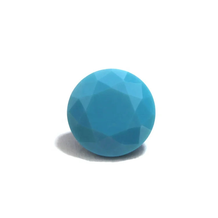 Small Size Point Back Loose Round Shape Synthetic Nano Blue Turquoise for Jewelry Making